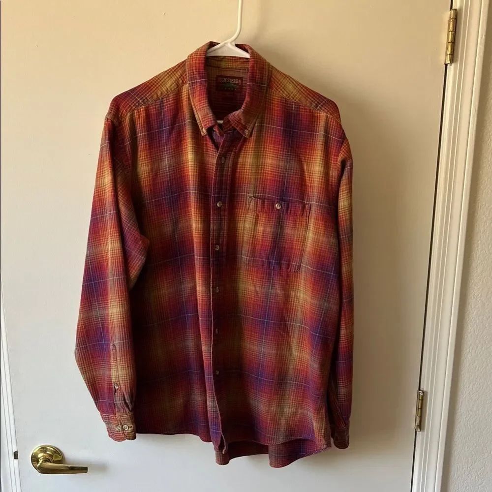 High Sierra Men's Red and Yellow Plaid Shirt